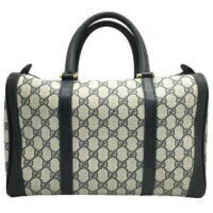 Gucci Plus Navy Blue GG Boston Handbag